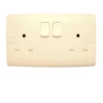 فيش كهرباء مزدوج بمفتاحين ثنائى القطب 13 أمبير  الفنار موديل ألف كلاسيك المقاس  7x14 اللون البيج